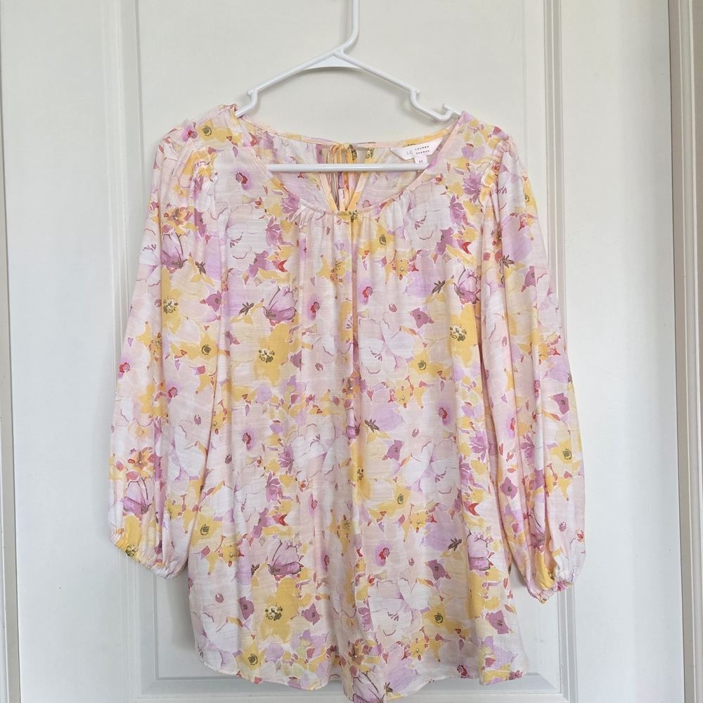 LC Lauren Conrad Pastel Floral Blouse